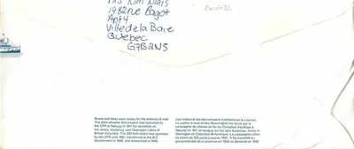 Bateau à roues à aubes Bonnington — Canada 32 — éditeur non visible — Verso