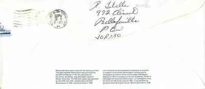 Vapore Bonnington — Canada 32 — Editore Canada Post — Verso