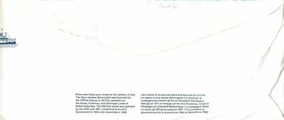 Vapor de rodas Barnesington — Canadá 32 — editor não visível — Verso