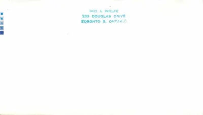 Carta postal Canadá — selos e carimbo postal 1977 — destinatário Ottawa — Verso
