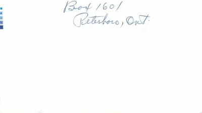Petersboro — Ontario — Canada Post — Verso