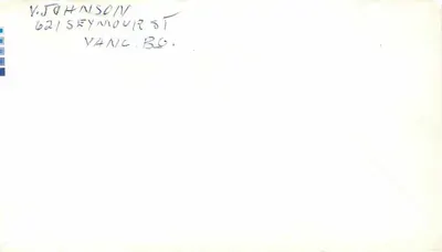 Antieke ansichtkaart Canada — zegel van 8 cent 1975 — bestemd voor de Canadian Pension Commission in Ottawa — Achterkant