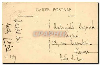 Saumur - Efeito noturno sobre a Loire — A.B. — Fototipia A. Bruz, Angers, n°29 — Verso