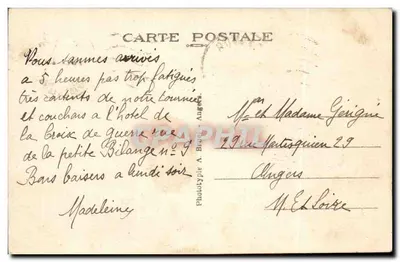 Saumur (M.-et-L.) — Efecto nocturno sobre el Castillo y la Loira — A. B. — Reverso