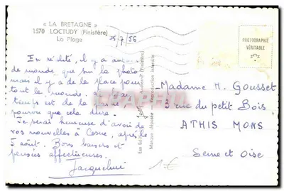 A Praia em Loctudy — Finistère — editor « La Bretagne » — Verso