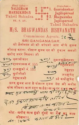 Ganganagar — Mandi Delhi — Gansfield, Ghan Samald, Jaipur — The Monga Printing Co. — Nine Ries 1930 — Rewers