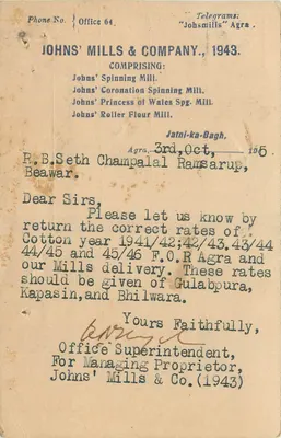 Johns' Mills & Company — Agra — 1943