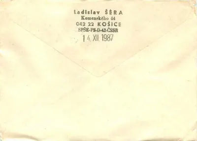 Praga 88 — 1 Kčs Stamp — Envelope Sent to Bácský Petrovec (SFR - Hungary) — Back