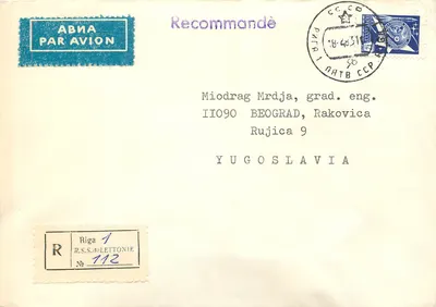Riga — Letônia — recomendado por avião — ABNA POR AVIÃO — n° 112