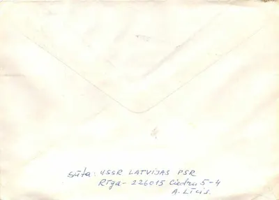 Riga - Miodrag Mrdja, Belgrado — Letônia, 1982 — editor desconhecido, número de série não visível — Verso