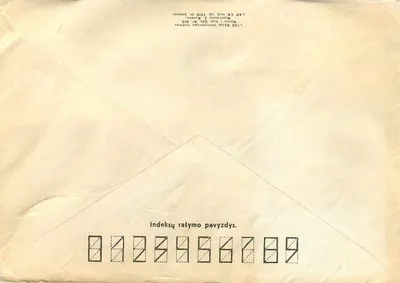 Vilnius — Centro — Centrinis paštas, editor desconhecido, número de série não visível — Verso