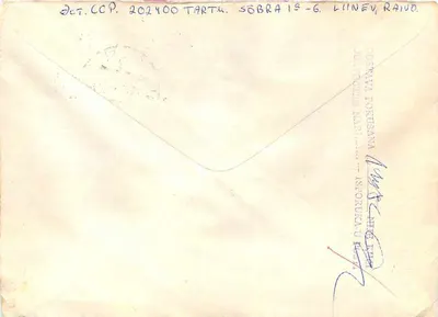 Tartu — Miodrag Mijda, Rujica 9, Belgrado, Yugoslavia — Carta certificada con sellos conmemorativos soviéticos de 1979 y 1981 — Reverso