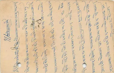 Stan Jaipur — karta pocztowa z znakiem i tekstem w devanagari — wydawca Jaipur State, numer serii nieodczytalny — Rewers