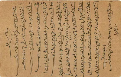 Cartolina postale indiana — scrittura in caratteri devanagari — editore: India Post — Verso