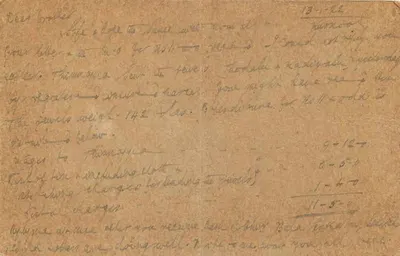 Kottala Bazar — Índia — carta postal datada 14 JA 22 — Verso