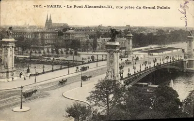 Paris - O Pont Alexandre-III, vista tirada do Grand Palais — editor: Delbys, n° 207