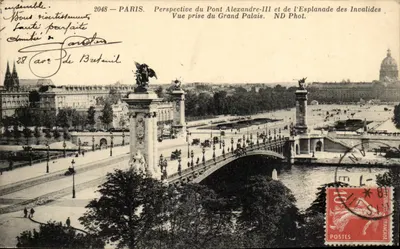 Paris — Perspectiva do Ponte Alexandre-III e da Esplanada dos Inválidos — ND Phot.