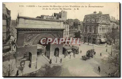 Paris — A porta Saint-Martin e os Teatros da Renascença e da Porta Saint-Martin — G. M. n°378