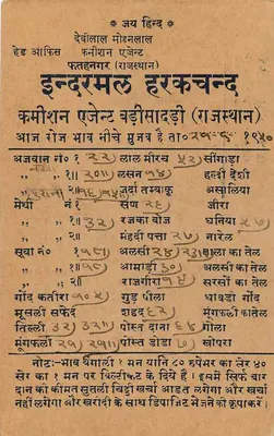 Indravilas Harkhand, Rajasthan — indyjska kartka pocztowa z pieczątką 9 pence i tekstem w devanagari — wydawca nieznany — Rewers