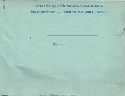 Carta postal interna indiana — Programa AAP Ki Farmyash, All India Radio — editor: India Post — Verso