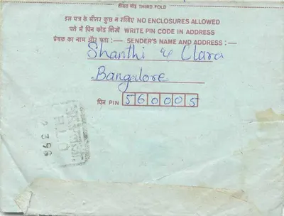 Carta postal interna indiana — Panzo, Rajasthan — editor: Indian Post — Verso