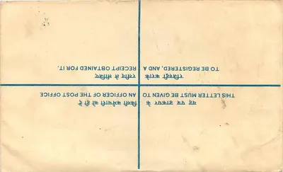 Ludhiana — Envelope registrado — Correios indianos — Verso