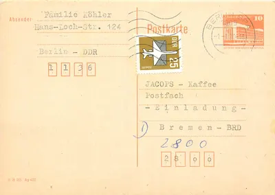 Berlim - DDR — Família Köhler — JACOPS - Café, Bremen - BRD