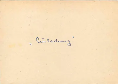 ベルリン — 文字が手書きで「Eitladung」と記載された絵葉書 — 出版者が見えない — 裏面