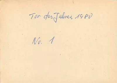 ARD - Spitzenschauspieler Tor des Jahres 1980 — No. 1 — editor ARD, série 1980 — Verso