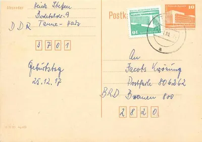 Carta postal em branco — DDR, Tanne-Katz — editor desconhecido, n° de série 18 185