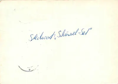 Conjunto de Chaves — Palavra-chave: Conjunto de Chaves — editor Alfred Strehm-Haus — Verso