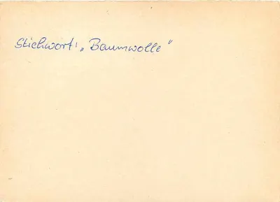 Stichwort 'Baumwolle' — carte postale de la République Démocratique Allemande — éditeur III 18 165 Ag 400 — Verso