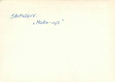 Stichwort: 'Make-up' — carta postal da RDA — Verso