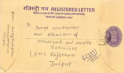 Envelope registrado — Sikar (Rajasthan) — Correios indianos