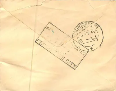 Fyzabad — Ferozepore — Imperial Bank of India — znak 1 anna — Rewers