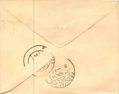 Jalgaon — List z Imperial Bank of India — znaczek 1 anna i pieczątka pocztowa — Rewers