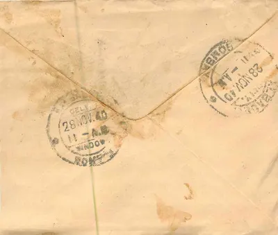 Bombay — Letter to Bombay — India Postage — Back
