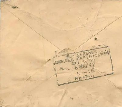 Carta postal indiana — Bhavar (Rajputana) — selo 1 anna 3 pies, carimbo postal de Bhavnagar — Verso