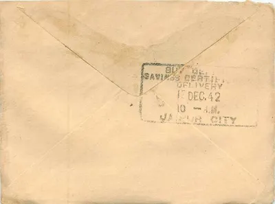 Jagur City — List do Jajpur — znak 3 pence i znak obliteracyjny 'ONE ANNA THREE PIES' — wydawca indyjski — Rewers