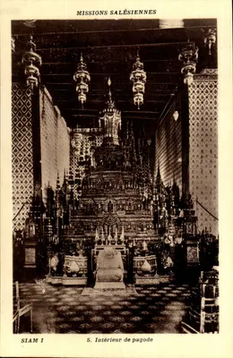 Interior de pagode — Siam — Missões Salésias, série SIAM I, n°5