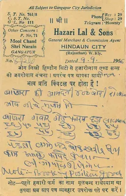 Churu — Hazari Lal & Sons — editor Hindanu City — Verso