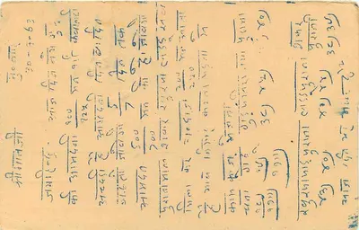 Indian postcard — Ram Narsain Shivji Ram, New Mandi, Muzaffarnagar — unidentified publisher — Back