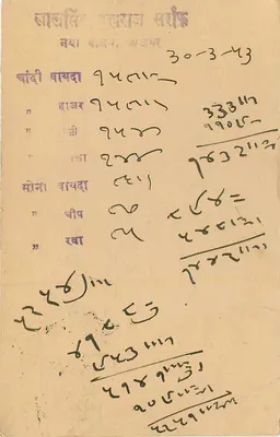 Antieke ansichtkaart van Somas, India — onbekende uitgever, serie-nummer niet zichtbaar — Achterkant
