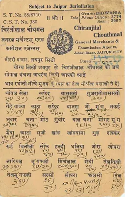 Chiranjilal Chouthmal & Co. — Chittorgarh — Indie — Rewers