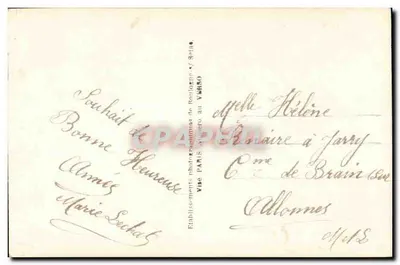 Soldaat in groene uniform — Goed jaar en beste wensen — Établissements photographiques de Boulogne-sur-Seine — Achterkant