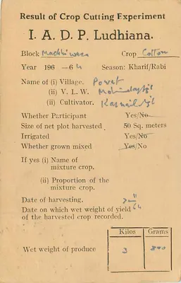 Wynik doświadczenia zbiorowego — Ludhiana — India Service — Rewers