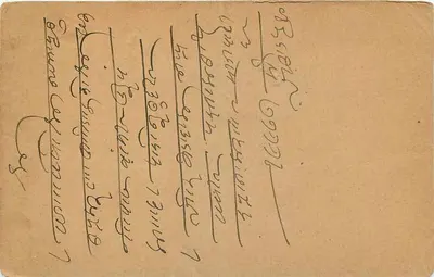 Antieke ansichtkaart verzonden vanuit Birigawar (Dust) naar Tera Chandi — groene zegel van 9 pence en poststempel uit India — Achterkant