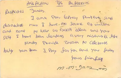Chengalpattu — Colônia de Lepra de Gandhi — India Post — Verso