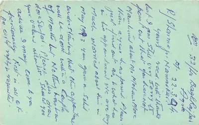 Vista de Falakpur — cartão postal enviado de Falakpur, Índia — editor desconhecido, número de série não visível — Verso