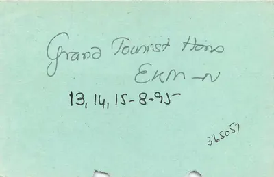 Grand Tourist Hotel — Ernakulam — editor M. Damodhar, Hyderabad — Verso